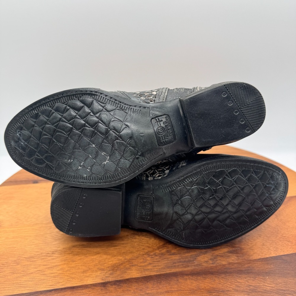 Circle G Western Boots Womens 6.5 Short Cut Out Ankle Booties Distressed Black - Picture 7 of 10